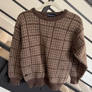 Vintage Burberry Brown Wool Knit Sweater